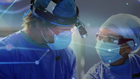 Animation-of-network-of-connections-over-surgeons-in-operating-theater