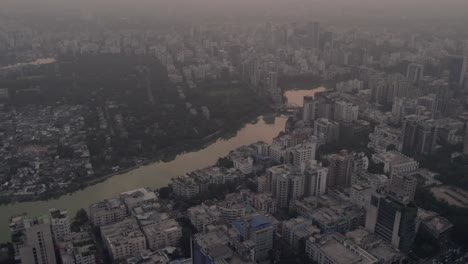 beautiful evening cityscape at sunset
