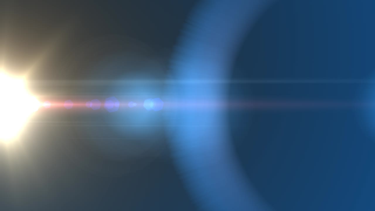 광학 렌즈 플레어 효과, 4k 해상도, 매우 고품질 및 현실적 인 렌즈 프레어, 스튜디오 플레어, 루프 배경.