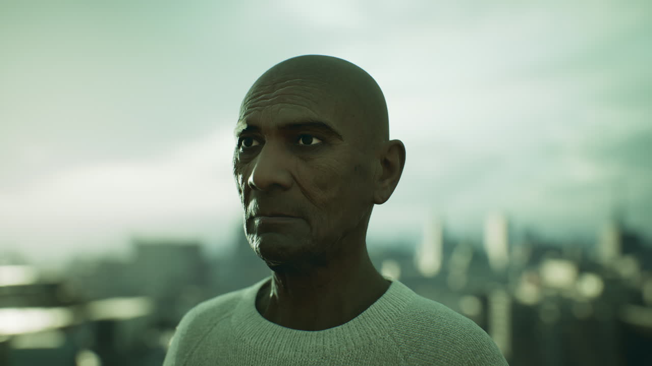 old asian man in the city