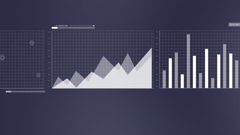 Animation-of-financial-data-processing-on-black-background