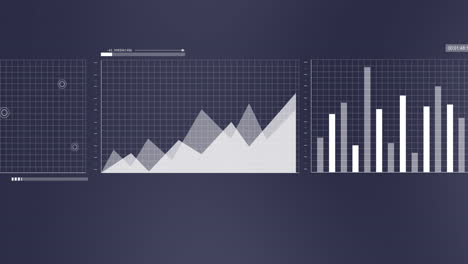 animación del procesamiento de datos financieros sobre un fondo negro