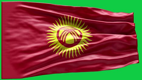 4k highly detailed flag of kyrgyzstan - kyrgyzstan flag high detail - national flag kyrgyzstan wave pattern loopable elements