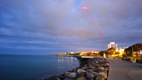 timelaspe of the wind wand during dusk in new plymouth, new zealand