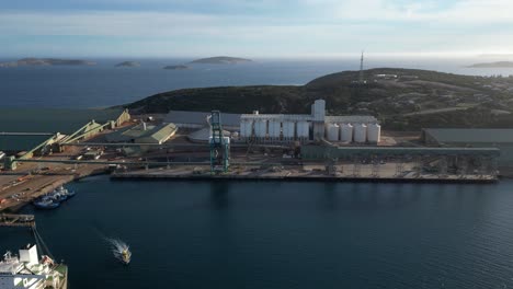 Port-of-Esperance-city-at-sunset,-Western-Australia