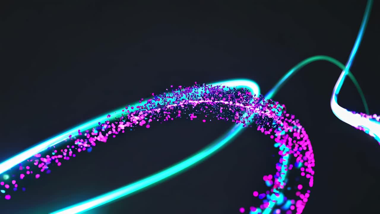 Abstract Neon Particle Lines