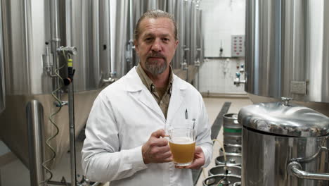 worker tasting beer