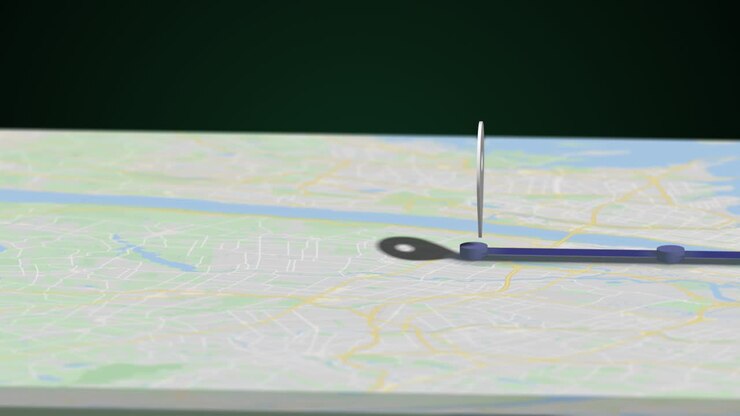 Spinning map pin background in 4k video.