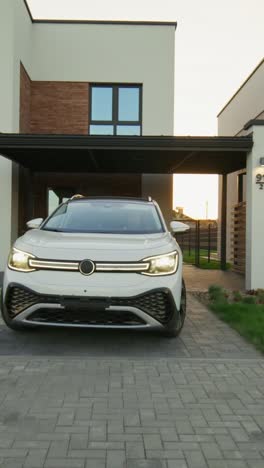 modern house with car parking