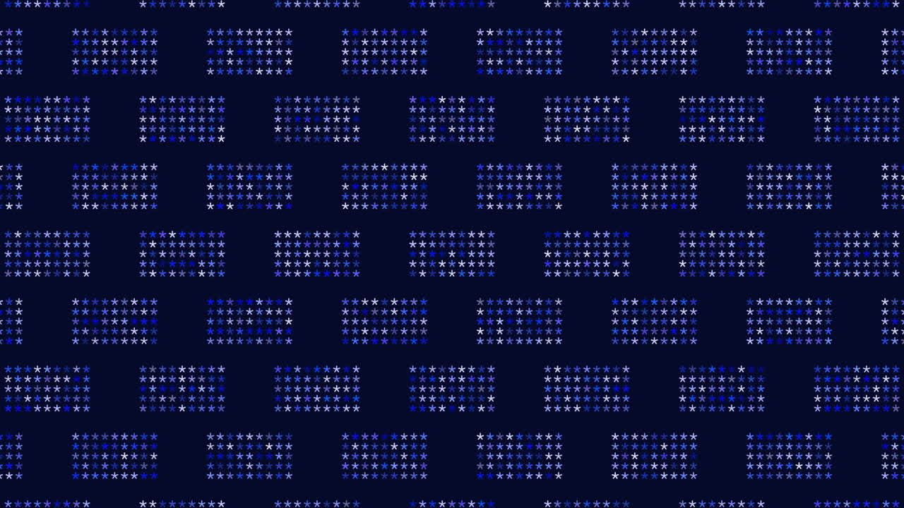 Neon stars pattern in rows on dark space