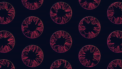 Symmetrical-red-line-circles-on-black-background