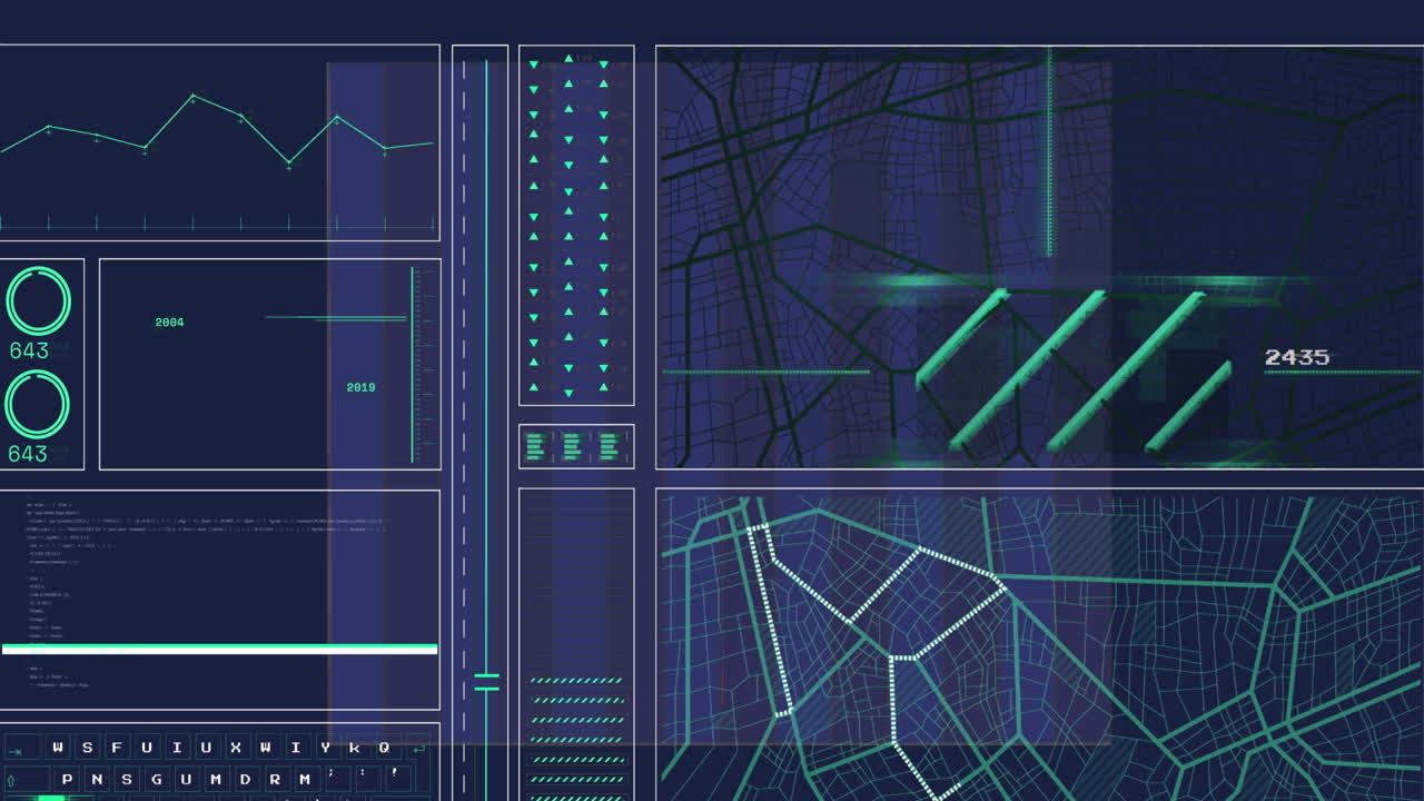 Animation of screens with data processing