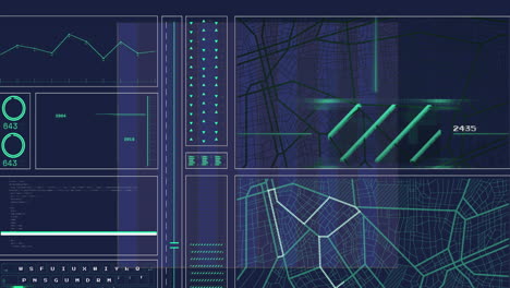 animation of screens with data processing