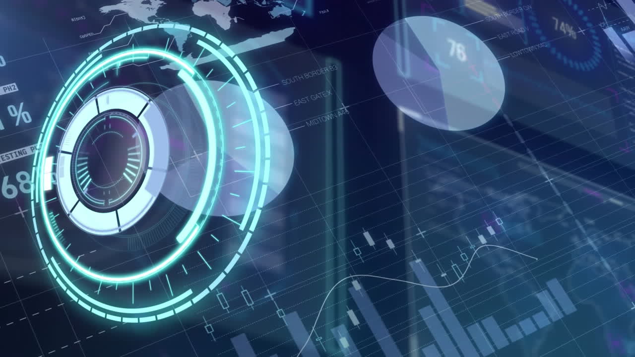 animación del escaneo del alcance y el procesamiento de datos