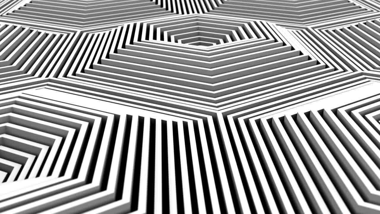 육각형은 파동을 형성했습니다.