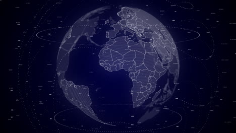 digital globe rotating, zooming in on ghana country