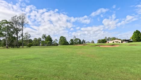 a panoramic view of a golf course over time