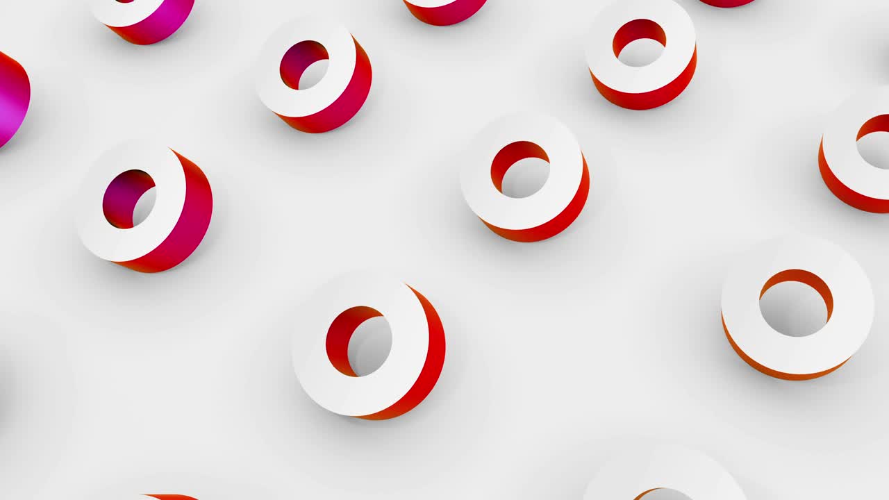 establezca diferentes colores holográficos formas 3d giratorias. 4k imágenes de animación de bucle sin costuras.