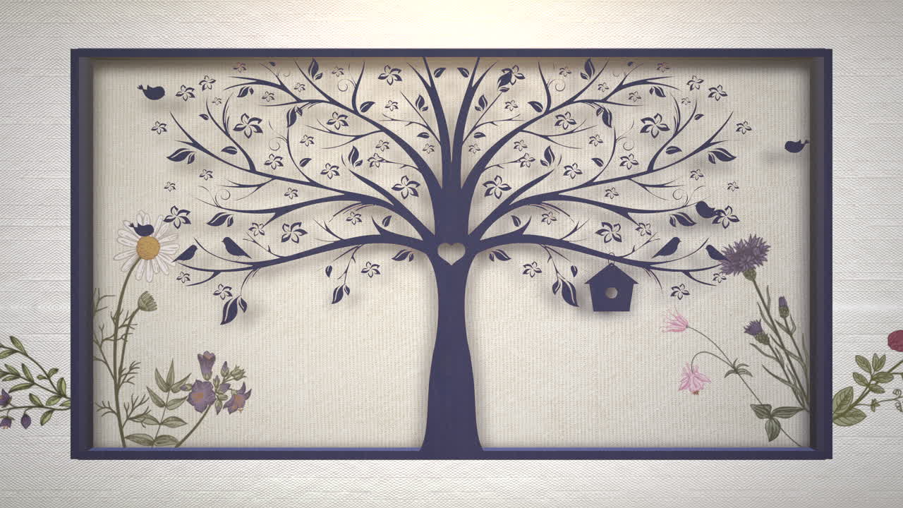 근접 촬영 빈티지 꽃과 결혼식 배경으로 나무 움직임