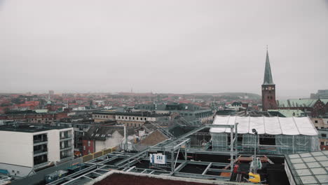 Aarhus-city-skyline-view-from-salling-platform-winter-cloudy