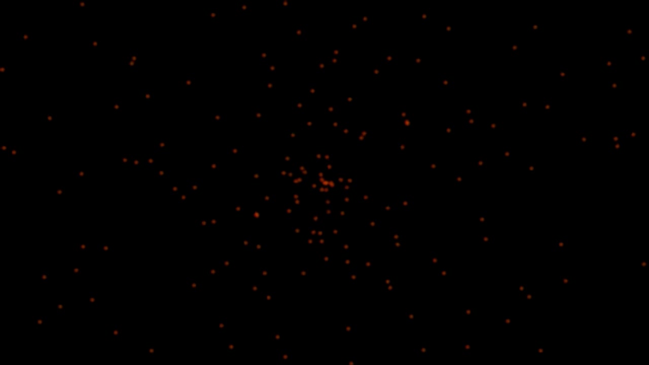 Abstract Motion Background with Floating Red Particles on Black