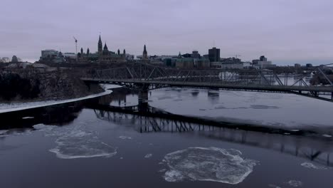 parliament hill with the alexandra bridge in the foreground