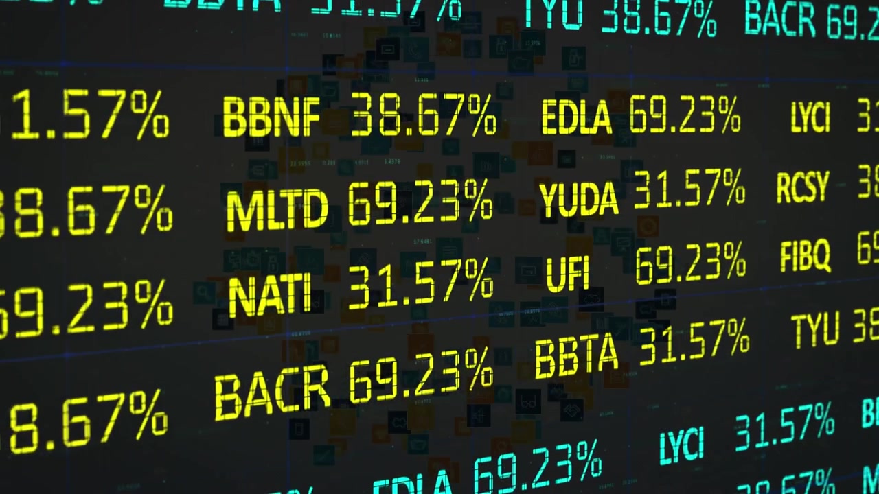 Animation of financial data processing over statistics