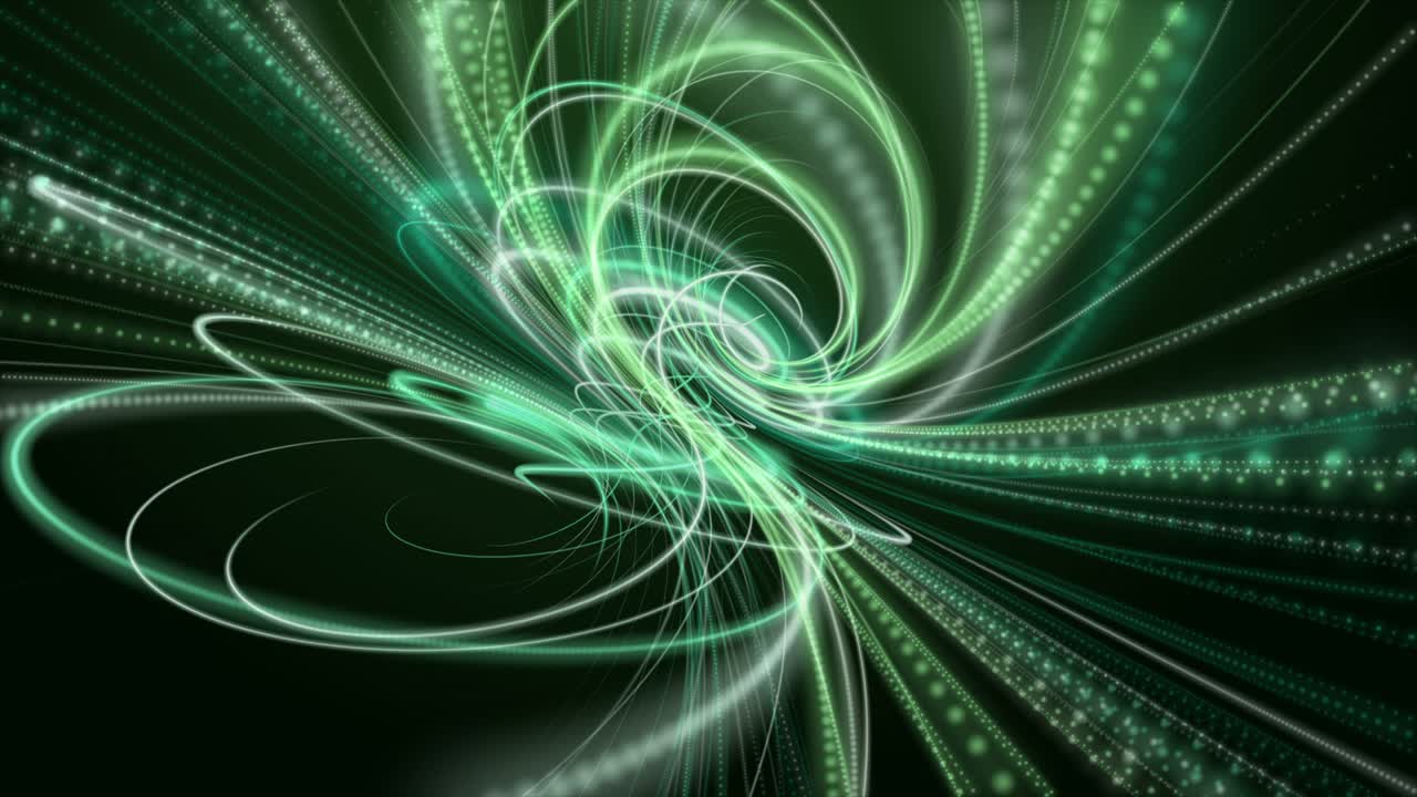 미래의 생태 애니메이션 - 느린 동작에서 입자 줄무 파동 객체, 4096x2304 루프 4k