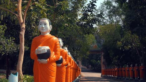 Close-Shot-of-Monks-Statues-on-Monk-Bridge