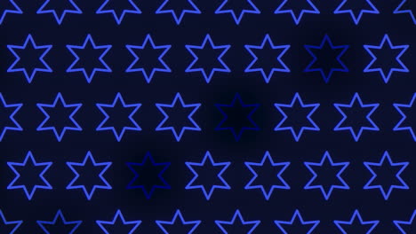 seamless neon blue stars pattern on black gradient