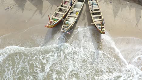 Breathtaking-aerial-view-of-canoe-or-boat-parking