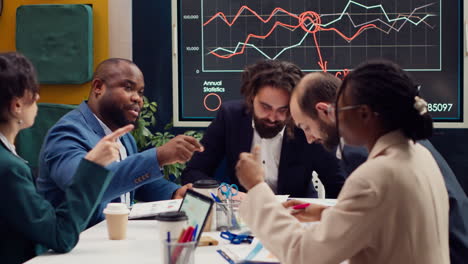 business partners working under pressure in a boardroom