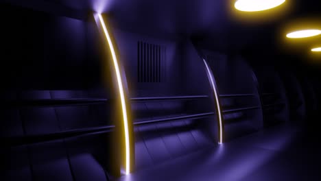 futuristic neon tunnel interior