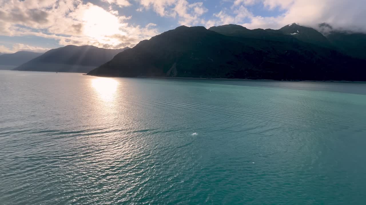 sunrise near along the inside passage in alaska
