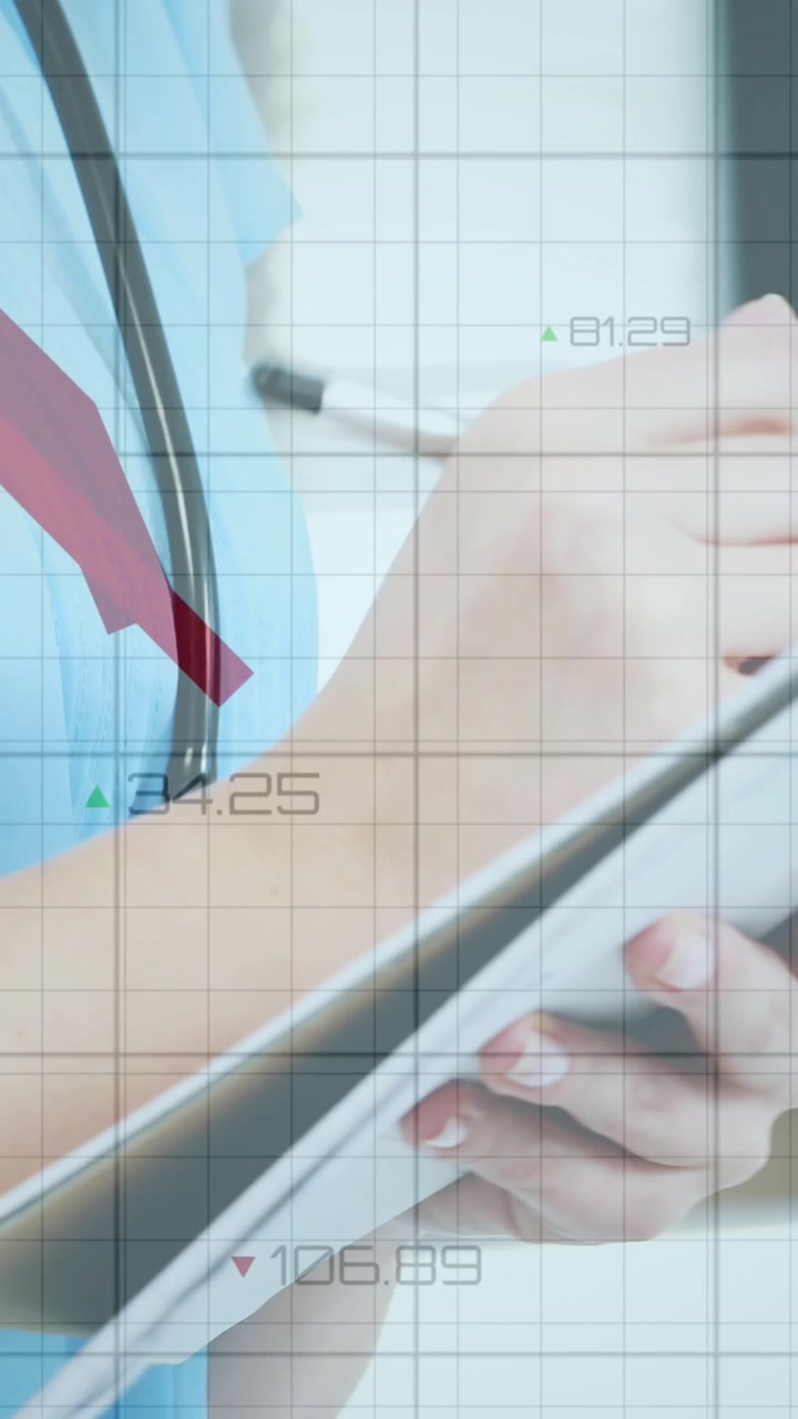 多様な医師による金融データ処理のアニメーション
