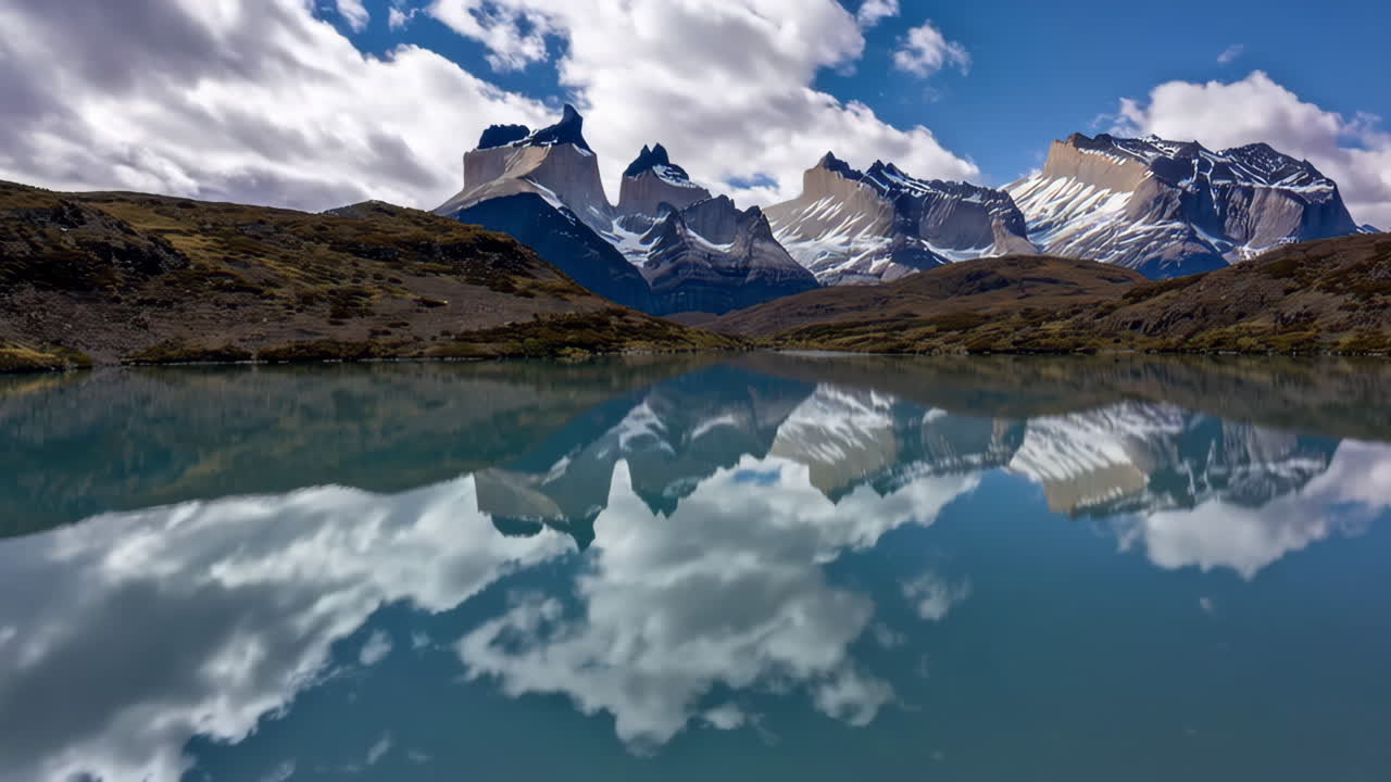 Stunning Mountain and Lake Landscapes with Glaciers and Reflections in Patagonia