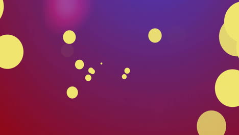 Animation-of-yellow-light-spots-on-purple-background