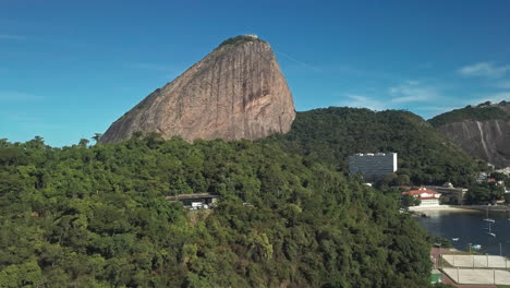 aerial shot of sugarloaf mountain in rio de janeiro, brazil