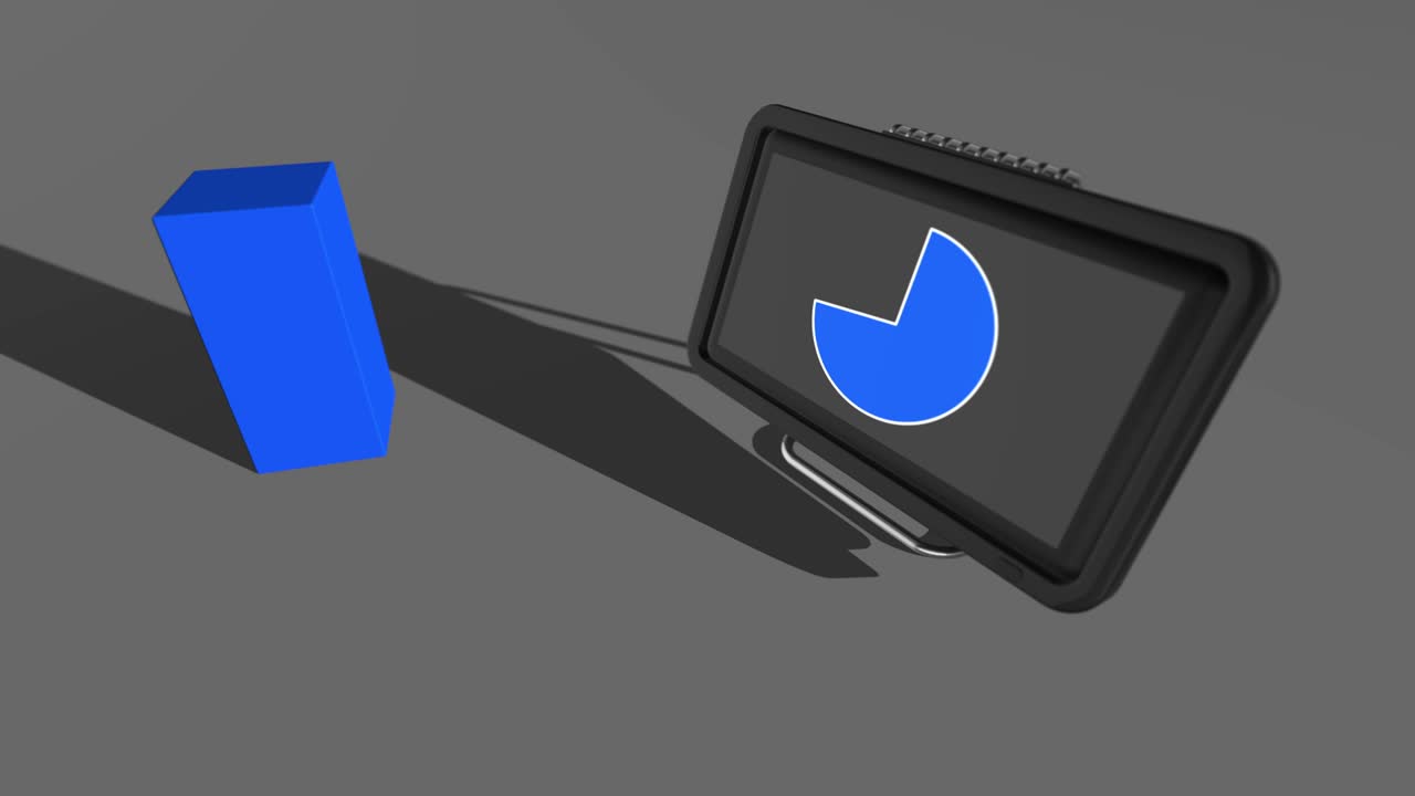 Blue & Red Comparing diagram charts 100% to 0%