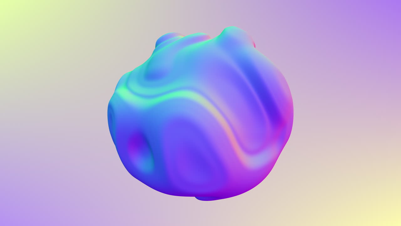 Futuristic rainbow mystical geometric sphere on gradient