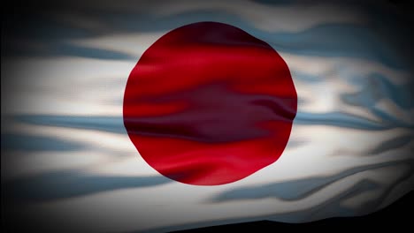 animación bandera de japón está agitando bucle sin costuras. bandera de japón agitando en el viento. realista 4k bandera nacional de japón de primer plano.