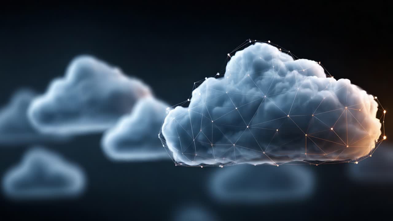 A Stunning Transformation of Cloud Structures from Natural Formations to Geometric Patterns, Showcasing the Intersection of Nature and Technology in a Digital Landscape