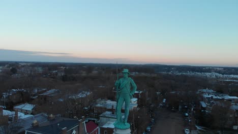 Richmond-VA-Confederate-Soldier-Statue-in-Church-Hill-Neighborhood-at-Libby-Hill-Park-Aerial