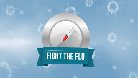 animation of fight the flu text over virus cells