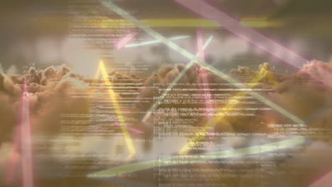 animación del procesamiento de datos a través de nubes