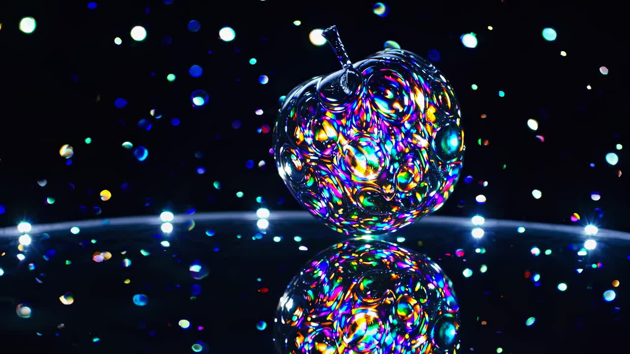 이리데센트 유리 사과