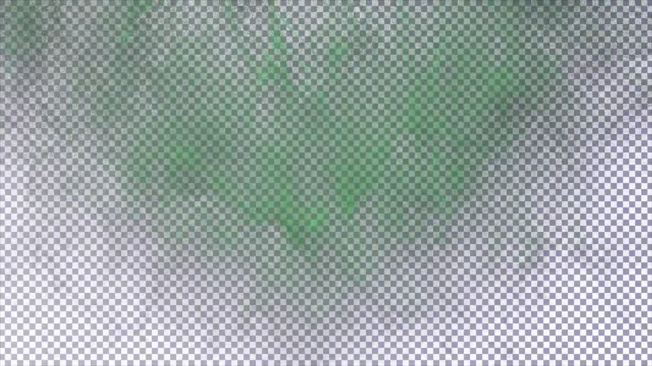 Dynamic Green Smoke Spreading on Transparent Background