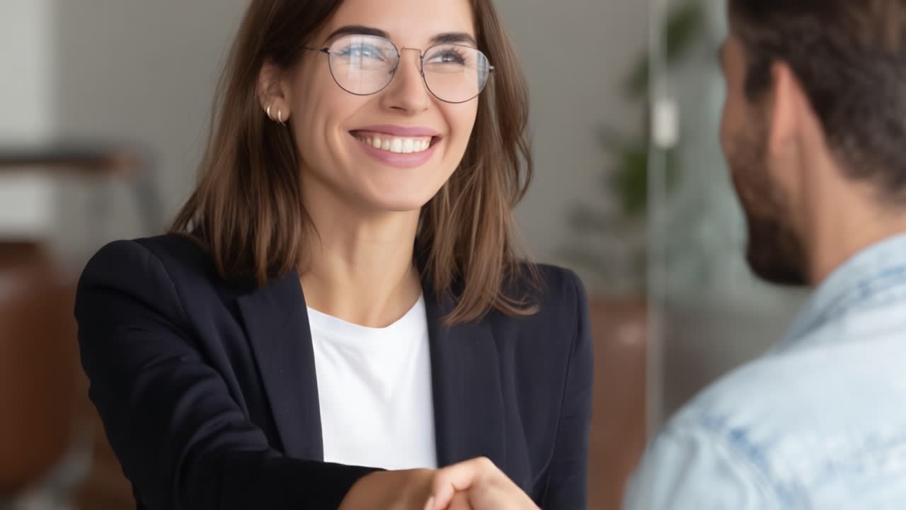 A Professional and Friendly Greeting Between Two Colleagues in a Modern Office Setting, Highlighting the Importance of Relationships and Communication in the Workplace