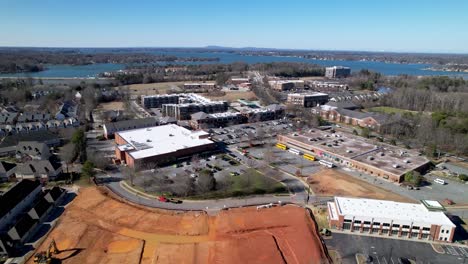 davidson nc, north carolina with new construction aerial push in