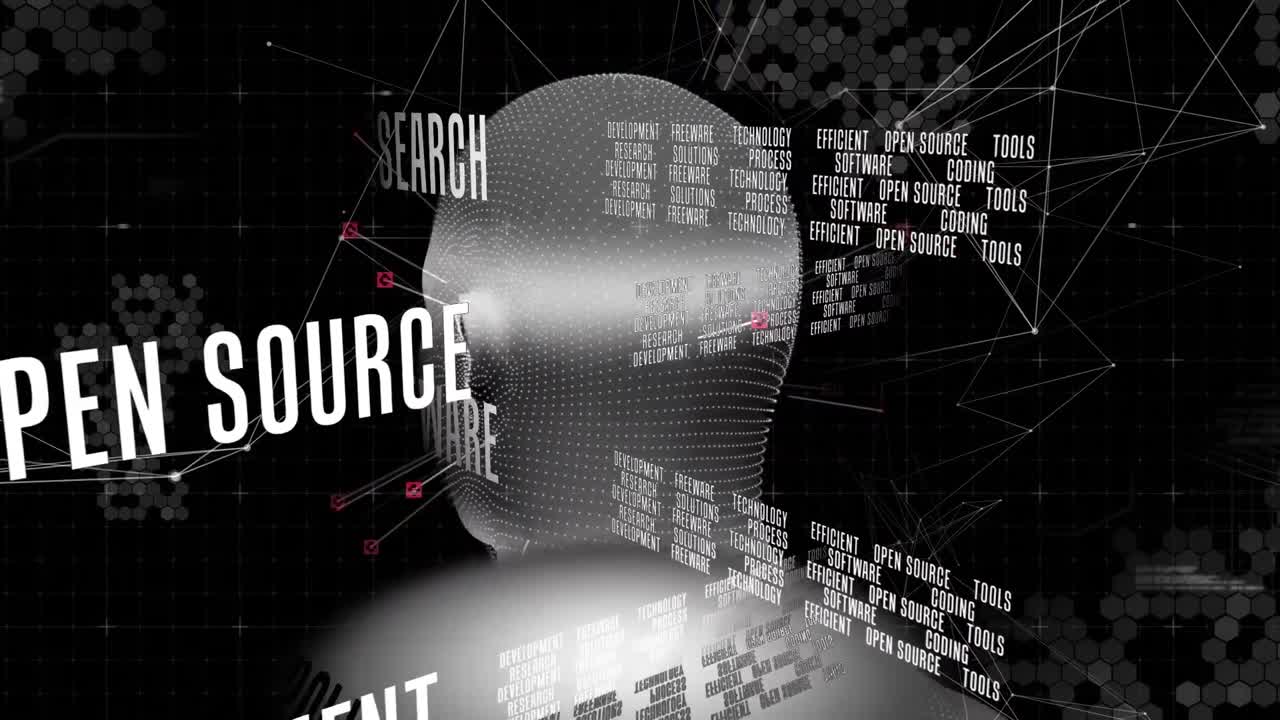 디지털 인간 머리와 연결 네트워크를 통해 텍스트의 애니메이션과 데이터 처리